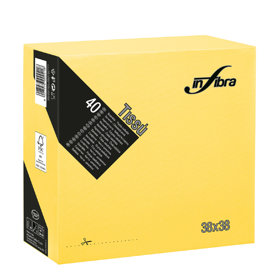 INFIBRA galda salvetes, 2 slāņi, 38x38cm, dzeltenas cover photo